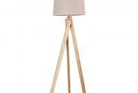 Details About Ytr Floor Lamp Solid Wood Tripod Cuboid 3 Legs Flaxen Fabric Shade Bedroom Light intended for size 1000 X 1000