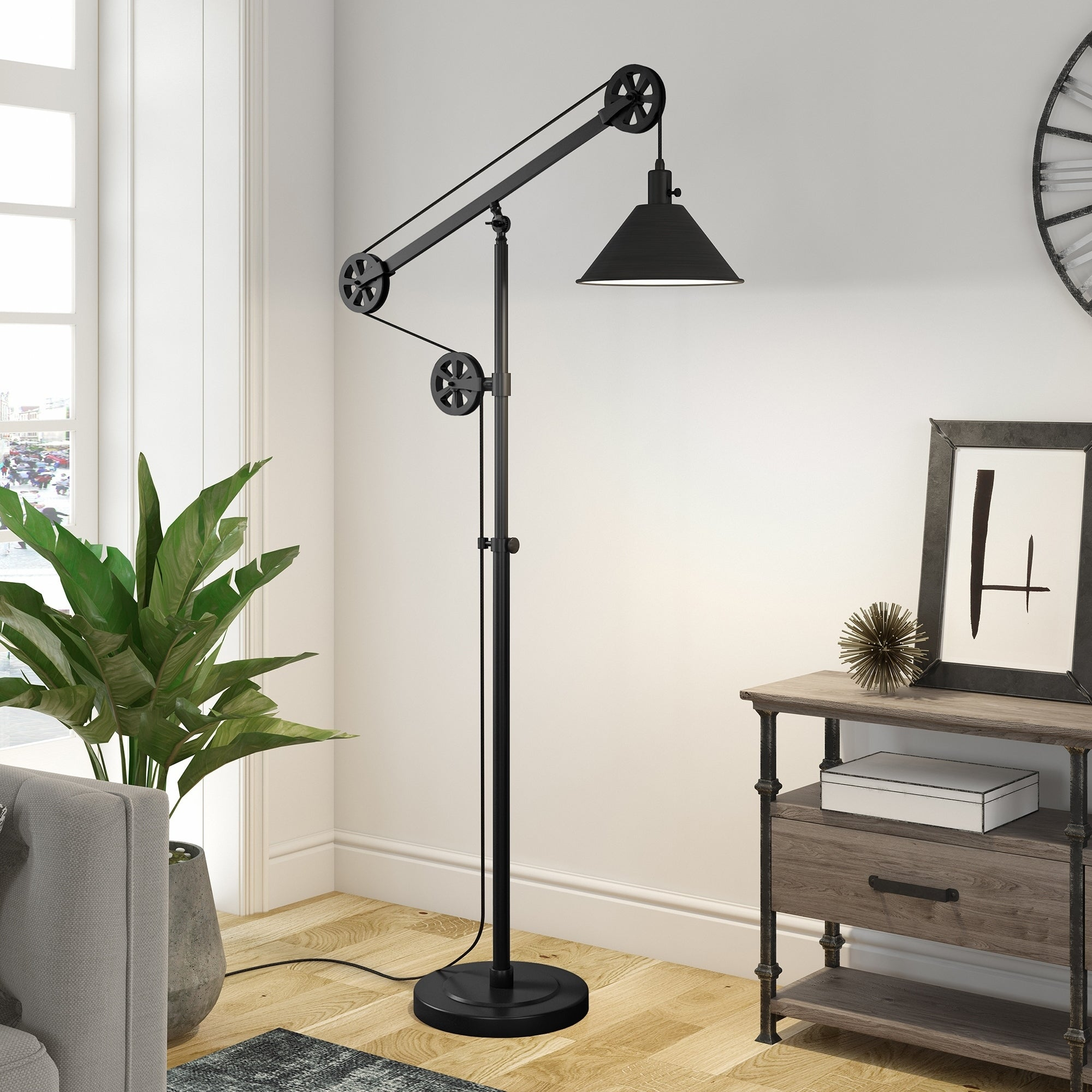 Devonshire Floor Lamp In Blackened Bronze With Pulley System regarding proportions 2000 X 2000