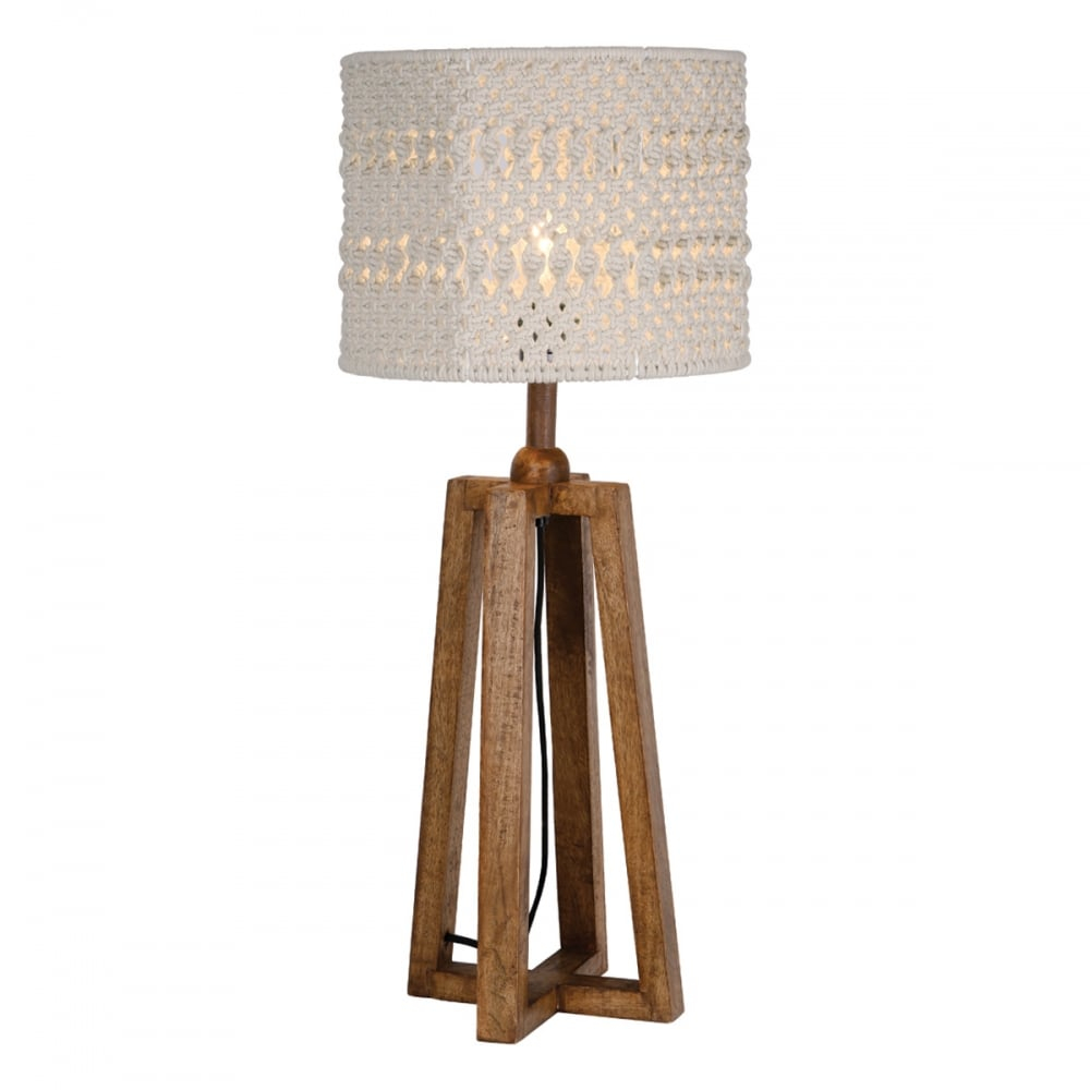 Devyn Macrame Table Lamp Wood Base Only pertaining to dimensions 1000 X 1000