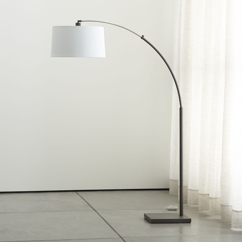 Dexter Arc Floor Lamp With White Shade Products Arc with measurements 1000 X 1000