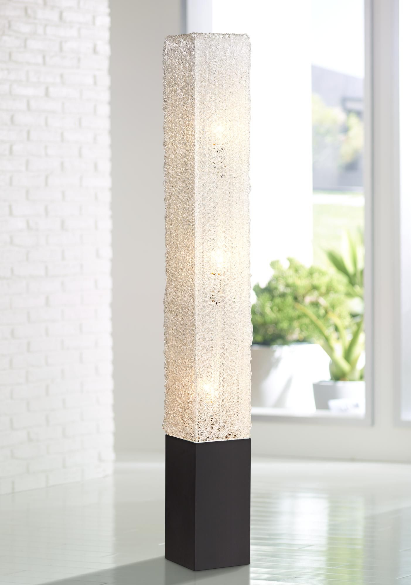 Diax Textured Clear Acrylic Rectangular Floor Lamp 21729 pertaining to size 1403 X 2000