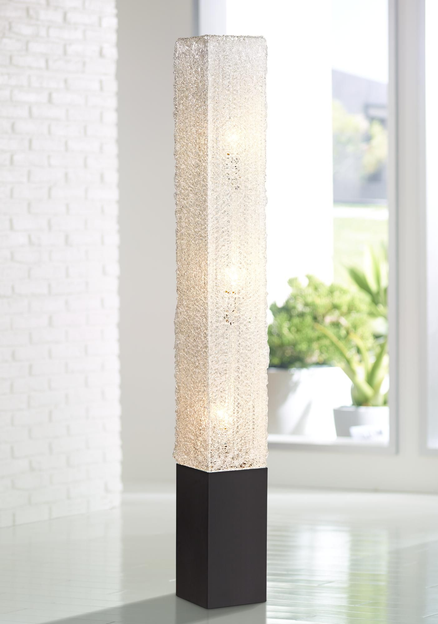 Diax Textured Clear Acrylic Rectangular Floor Lamp 21729 regarding dimensions 1403 X 2000