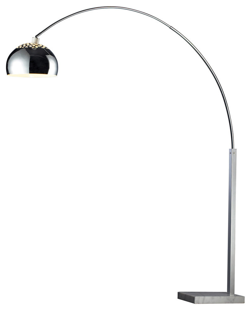 Dimond D1428 Penbrook Arc Lamp Silver Plated And White Marble within dimensions 800 X 990