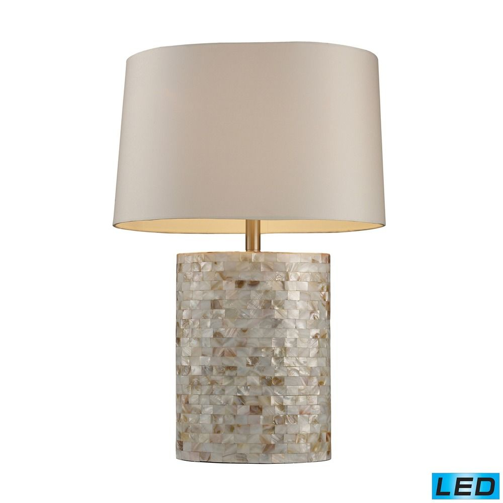 Dimond Lighting Mother Of Pearl Led Table Lamp With Oval Shade At Destination Lighting with proportions 1000 X 1000