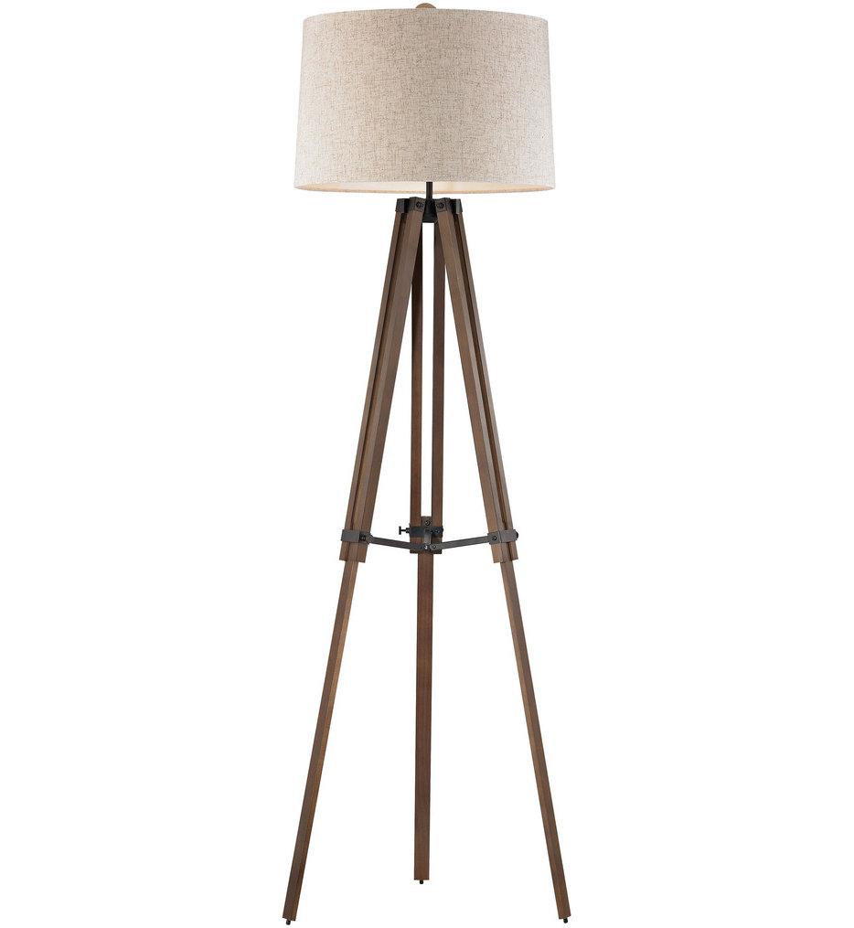 Dimond Wooden Brace Walnut Oil Rubbed Bronze Tripod Floor Lamp with regard to proportions 934 X 1015