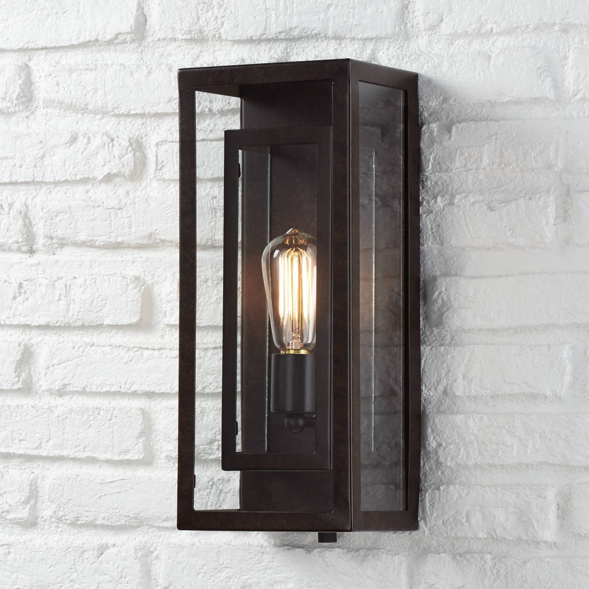 Double Box 15 12 High Clear Glass And Bronze Wall Light throughout measurements 2000 X 1999