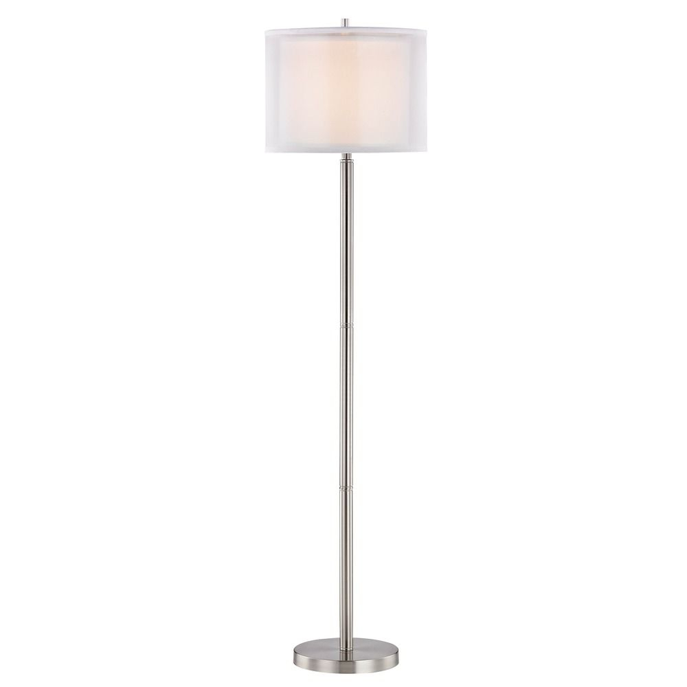 Double Organza 3way Floor Lamp With Drum Shade Satin Nickel At Destination Lighting for size 1000 X 1000