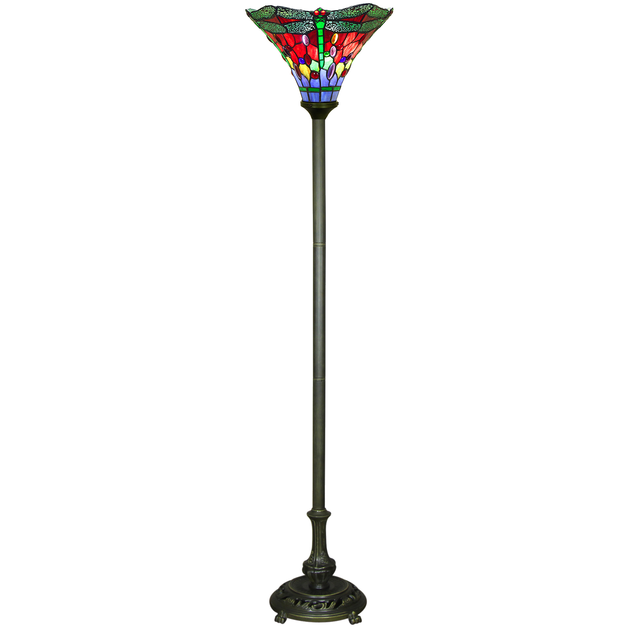 Dragonfly Torchiere Tiffany Stained Glass Floor Lamp in measurements 2000 X 2000