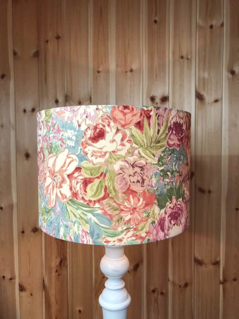 Drum Lampshade Vintage Sanderson Fabric Flowers Sanderson Fabric Lampshade throughout dimensions 794 X 1059