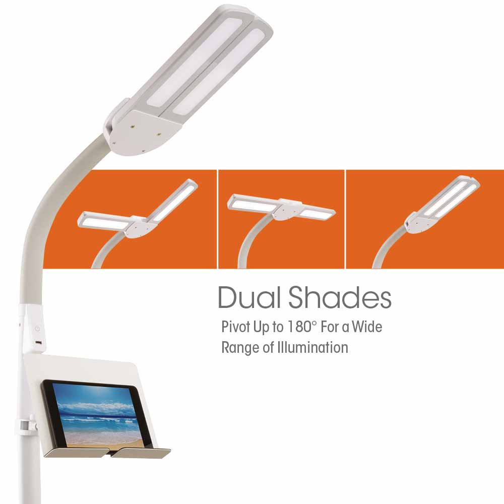Dual Shade Led Floor Lamp With Usb Charging Station in size 1000 X 1000