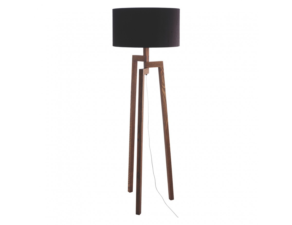 Dylan Wooden Floor Lamp With Black Shade in size 1200 X 925