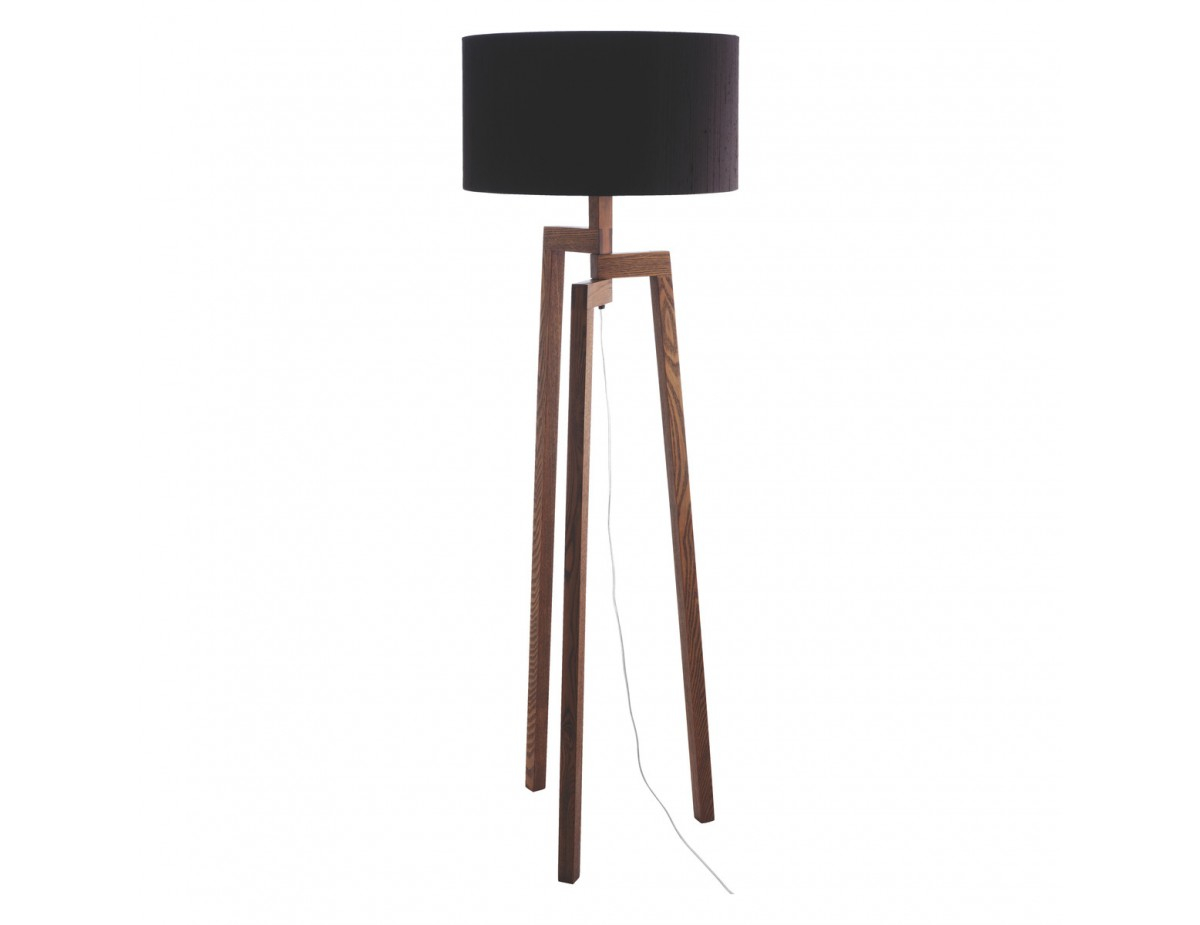 Dylan Wooden Floor Lamp With Black Shade throughout size 1200 X 925