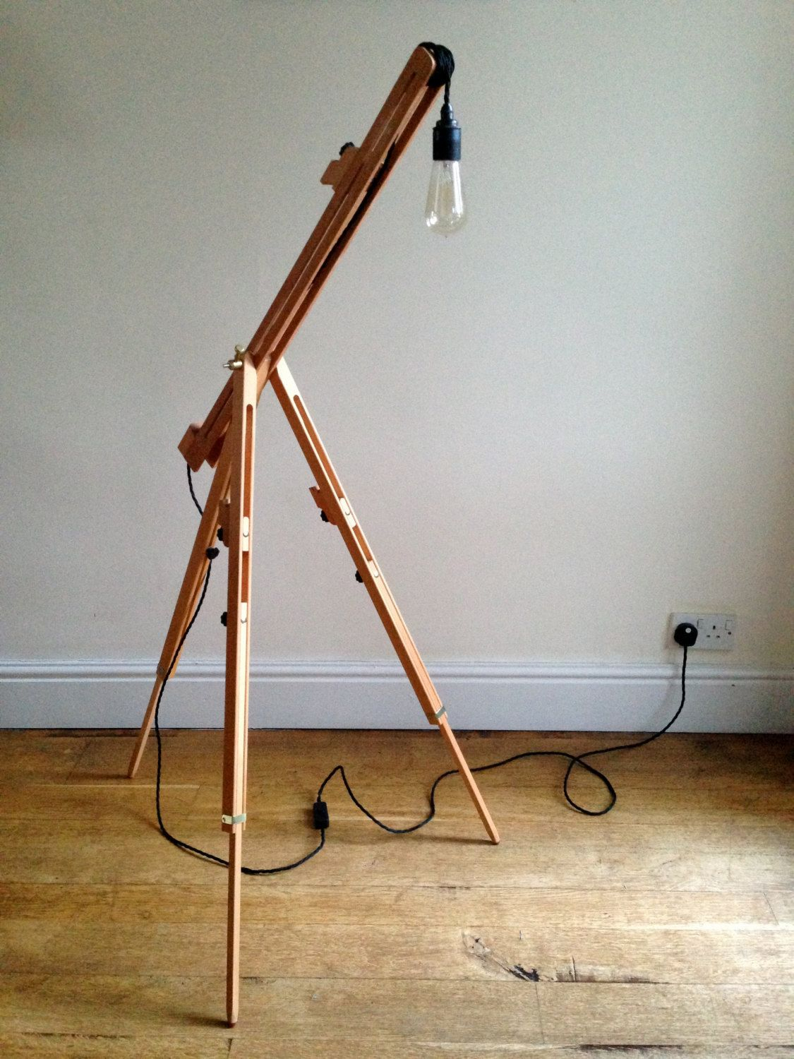 Easel Lamp Wooden Handmade New Floor Standing Lights intended for measurements 1125 X 1500