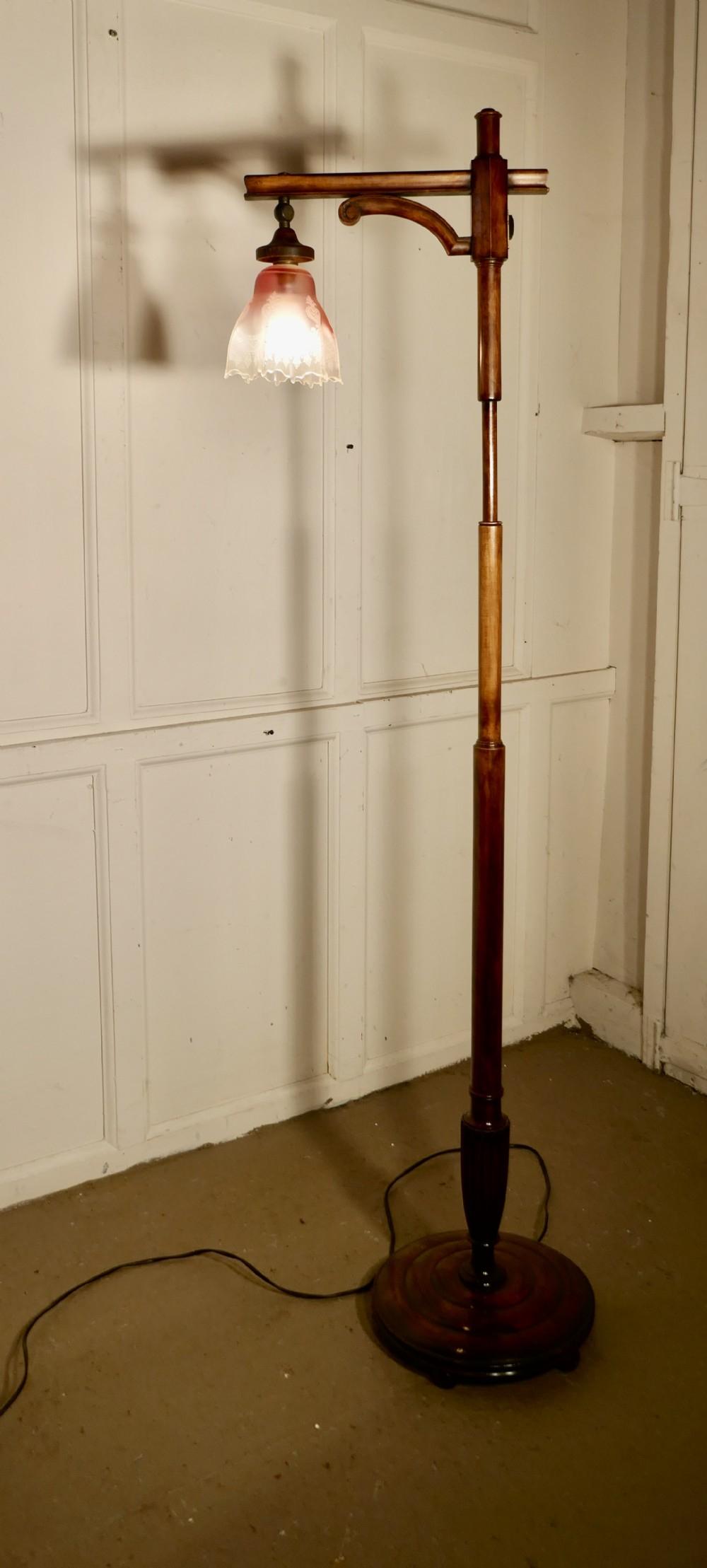 Edwardian Floor Standing Swivel Angle Reading Lamp throughout size 1000 X 2217