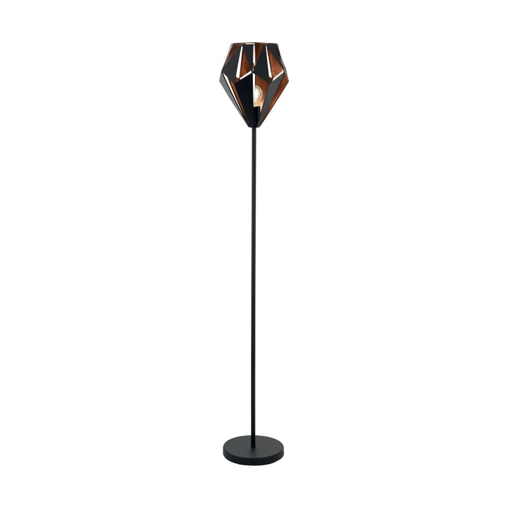 Eglo 49994 Carlton 1 Black And Copper Cage Floor Lamp within dimensions 1000 X 1000