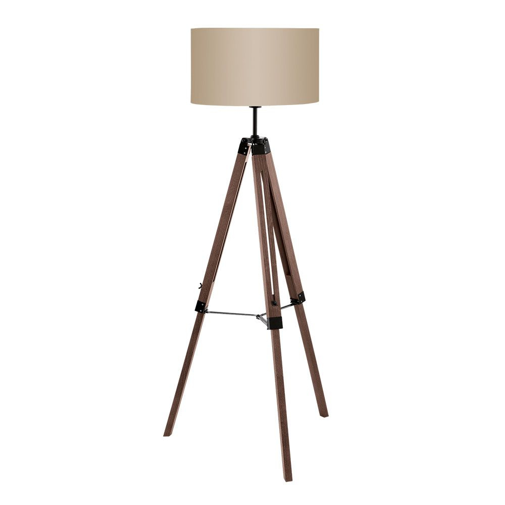 Eglo 94326 Lantada Wooden Tripod Floor Lamp Taupe Shade with regard to sizing 1000 X 1000