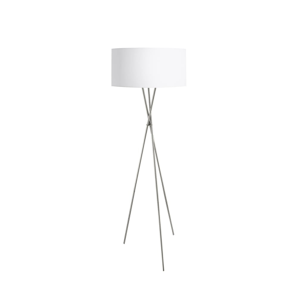 Eglo Fondachelli Nickel Tripod Floor Lamp With White Shade intended for proportions 1000 X 1000