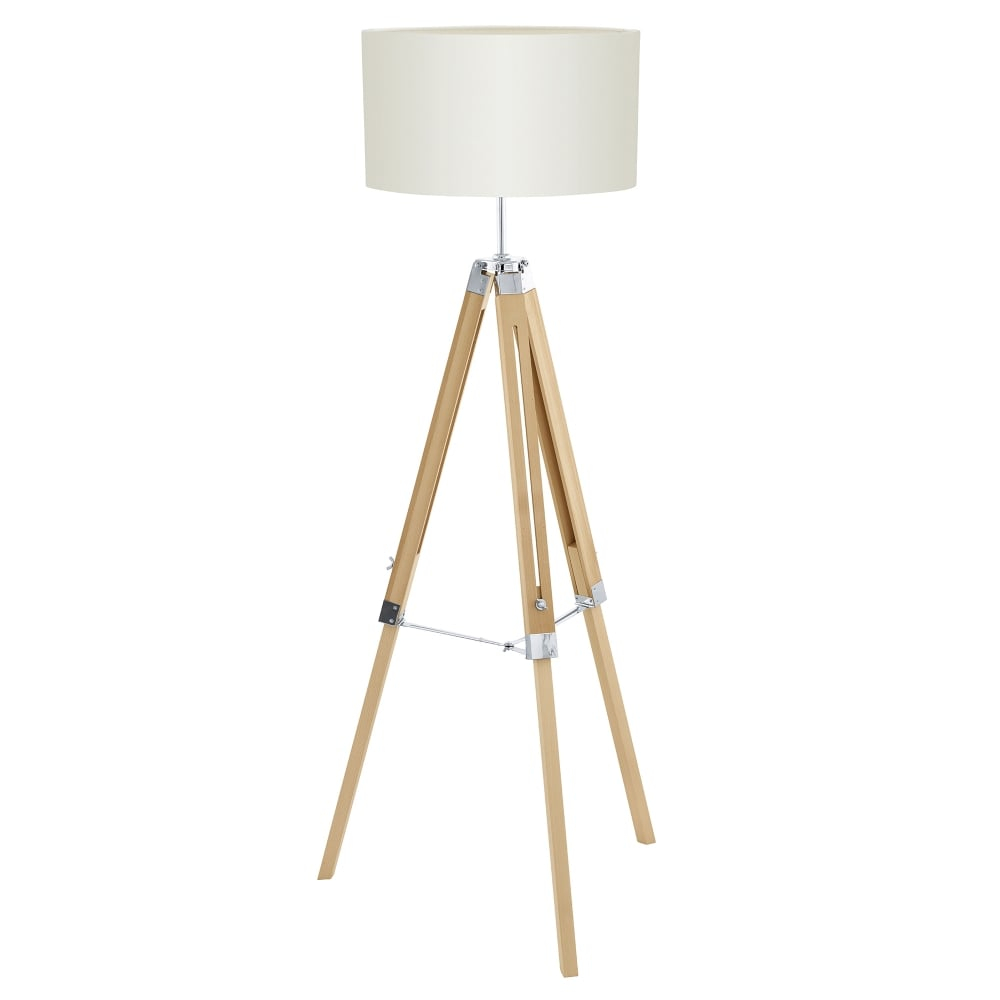 Eglo Vintage 94324 Lantada Single Light Natural Wooden Tripod Floor Lamp for measurements 1000 X 1000
