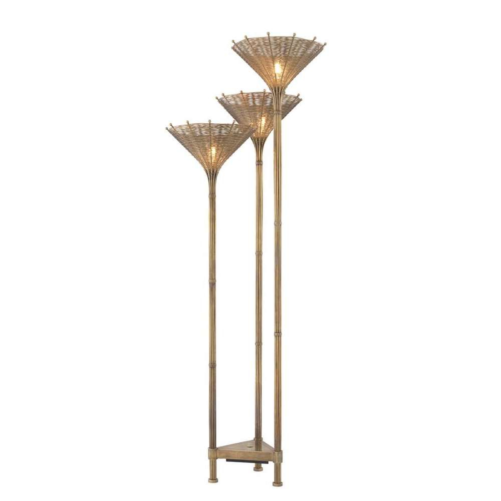 Eichholtz Floor Lamp Kon Tiki Triple Vintage Brass Finish pertaining to sizing 1000 X 1000