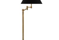 Eichholtz Floor Lamp Regis Vintage Brass Finish Swing Arm Including Black Velvet Shade inside dimensions 1000 X 1000