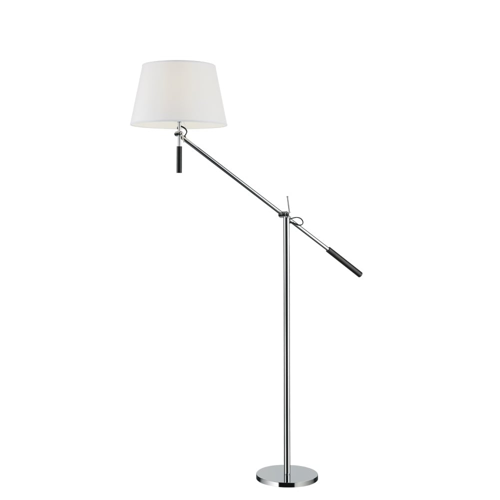 Elegant Adjustable Floor Lamp In Chrome Finish With Off White Fabric Shade Sl231 intended for dimensions 1000 X 1000