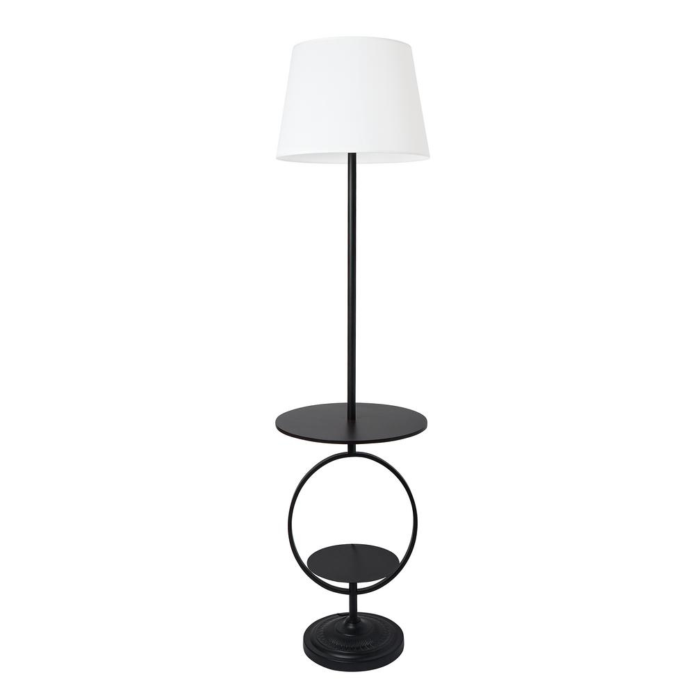 Elegant Designs 61 In 1 Light Black Bedside Nightstand End Table Dual Shelf Decorative Floor Lamp pertaining to dimensions 1000 X 1000
