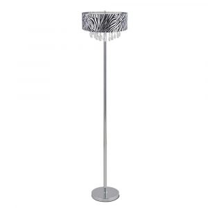 Elegant Designs 615 In Chrome Floor Lamp With Zebra Print Ruched Fabric Drum Shade for proportions 1000 X 1000