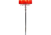 Elegant Designs 615 In Trendy Romantic Red Sheer Shade Chrome Floor Lamp With Hanging Crystals within size 1000 X 1000