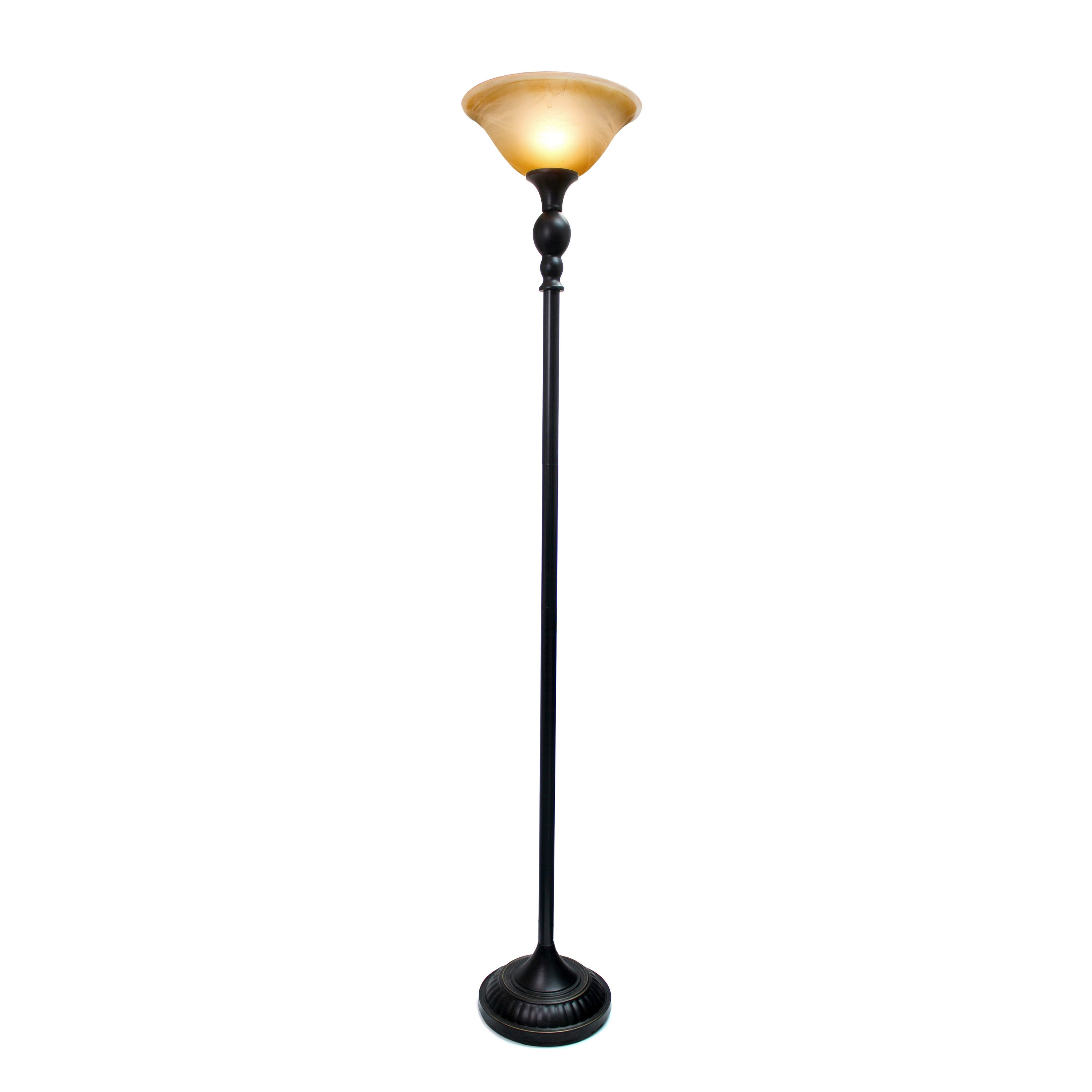 Elegant Designs Bronze Colored Marbelized Amber Glass Shade 1 Light Torchiere Floor Lamp pertaining to sizing 3000 X 3000