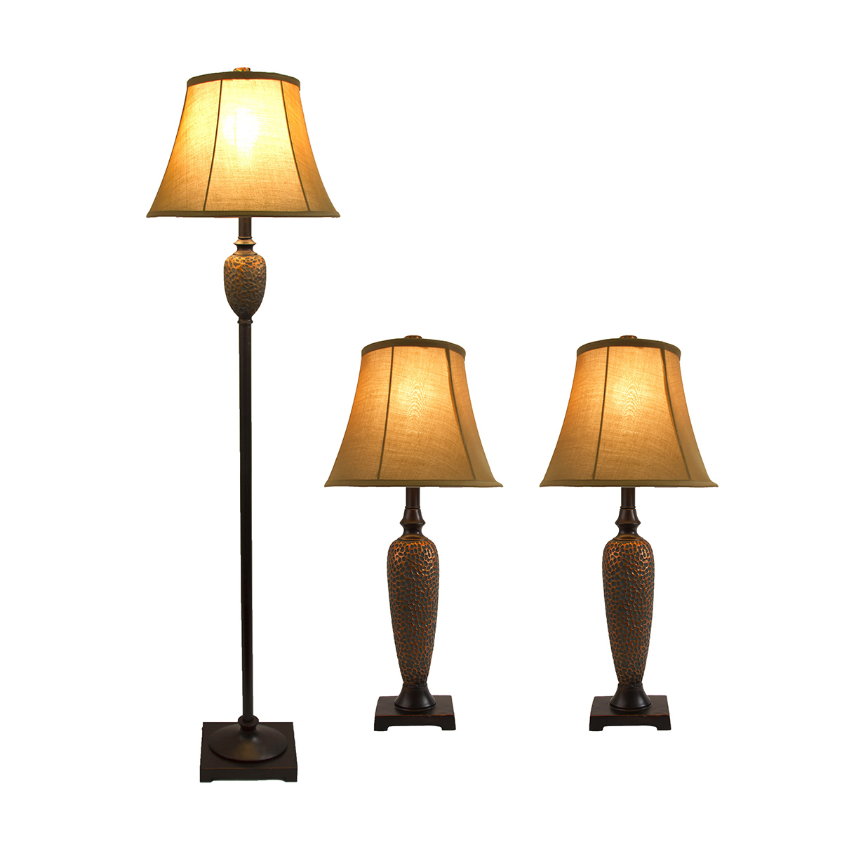 Elegant Designs Hammered Bronze Three Pack Lamp Set 2 Table Lamps 1 Floor Lamp regarding size 1200 X 1200