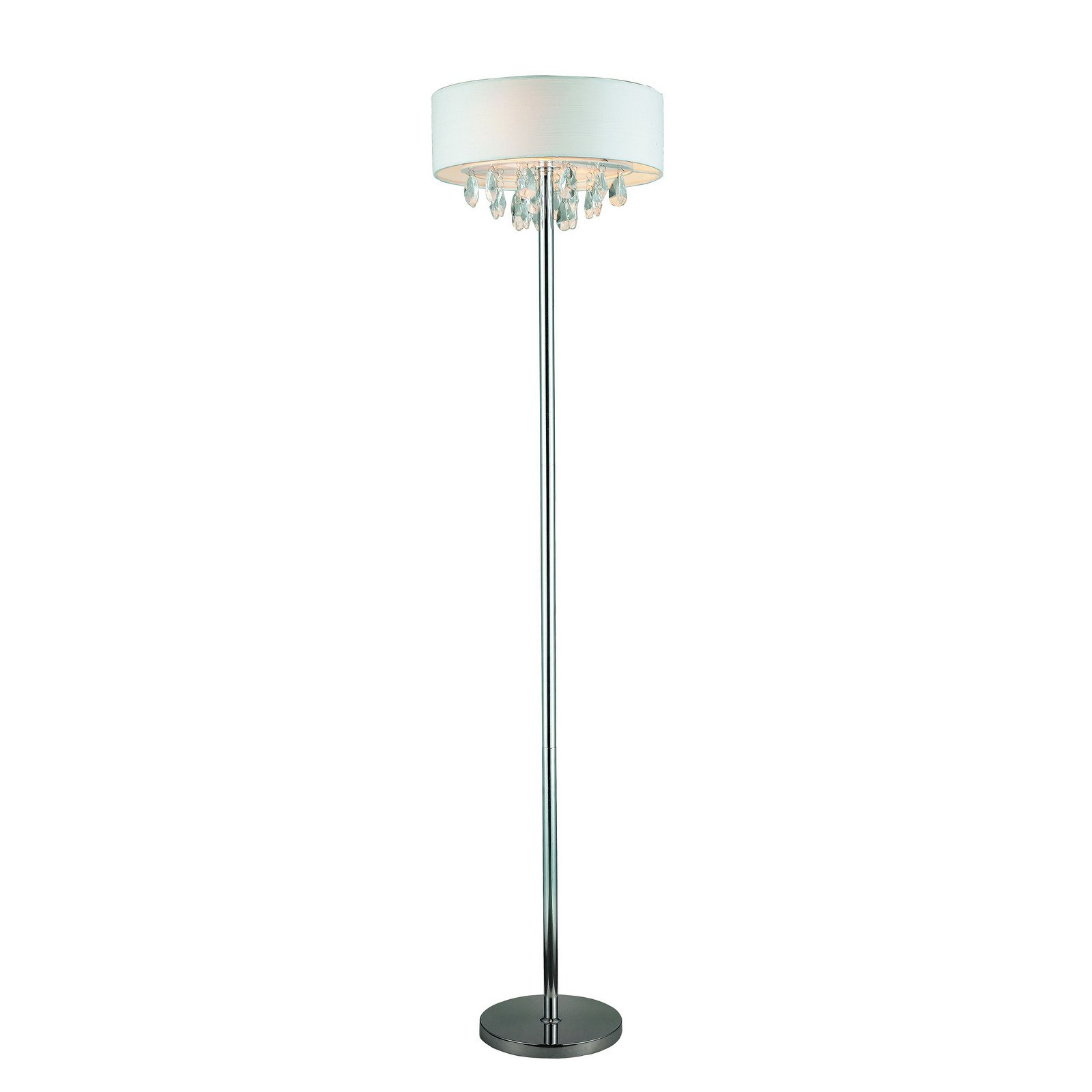 Elegant Designs Trendy Cascading Crystal And Chrome Floor Lamp With Drum Shade in proportions 1600 X 1600