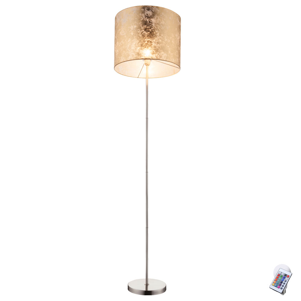 Elegant Floor Lamp Made Of Fabric In Gold With Rgb Led Light Source throughout size 1000 X 1000