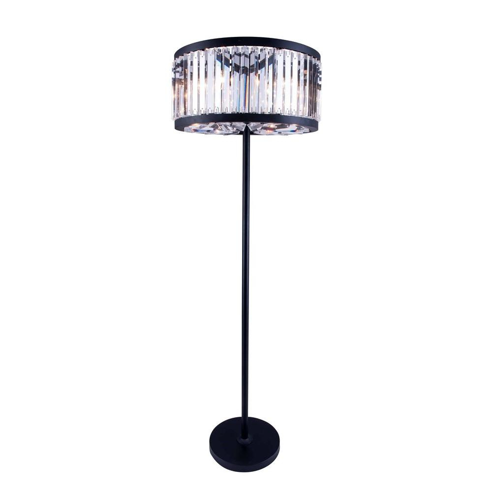 Elegant Lighting Chelsea 72 In Mocha Brown Floor Lamp With Clear Crystal throughout measurements 1000 X 1000