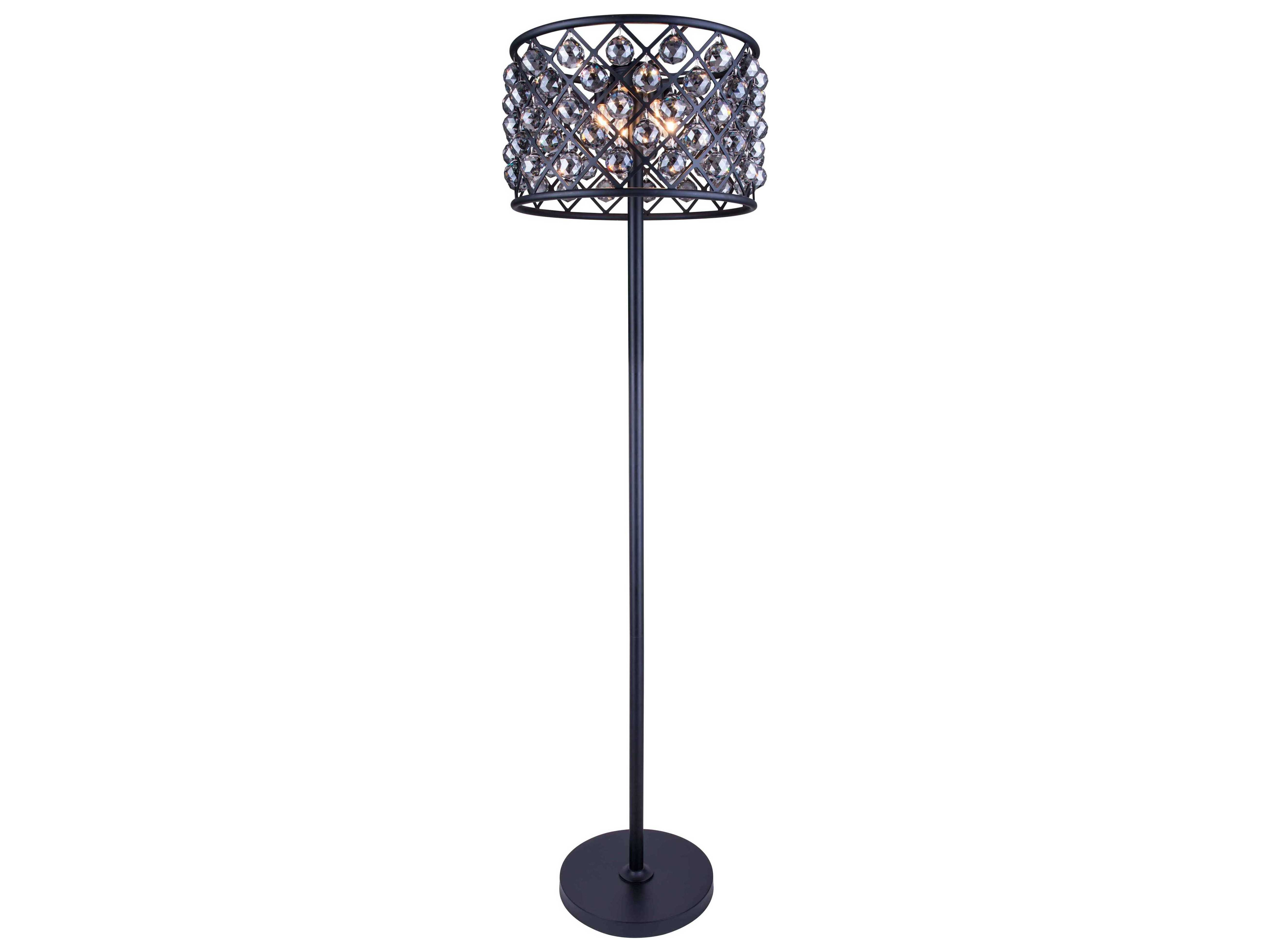 Elegant Lighting Madison Mocha Brown Silver Shade Crystal Four Lights Floor Lamp regarding size 5230 X 3923