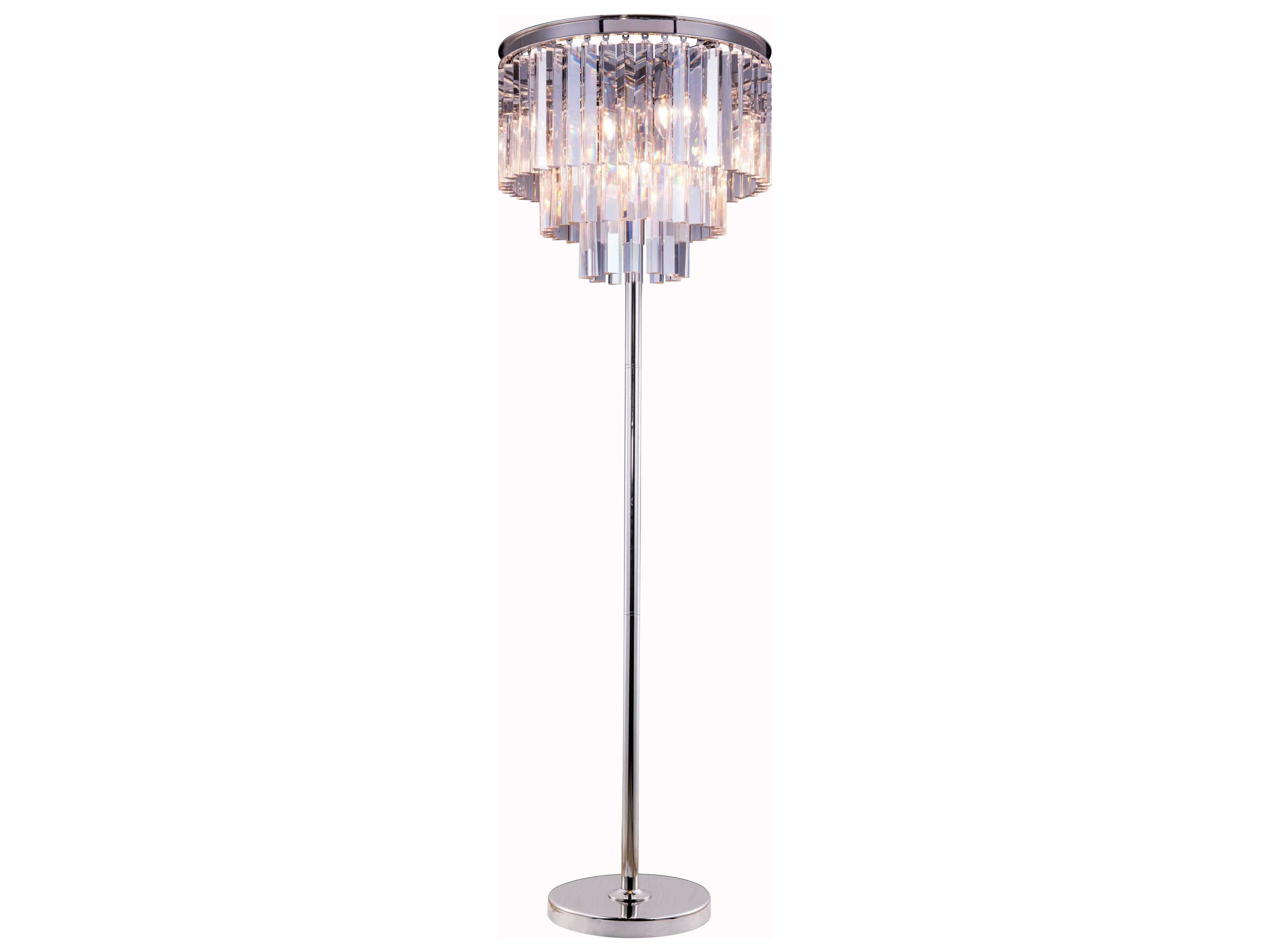 Elegant Lighting Urban Royal Cut Polished Nickel Crystal Eight Light Floor Lamp with regard to dimensions 5109 X 3833