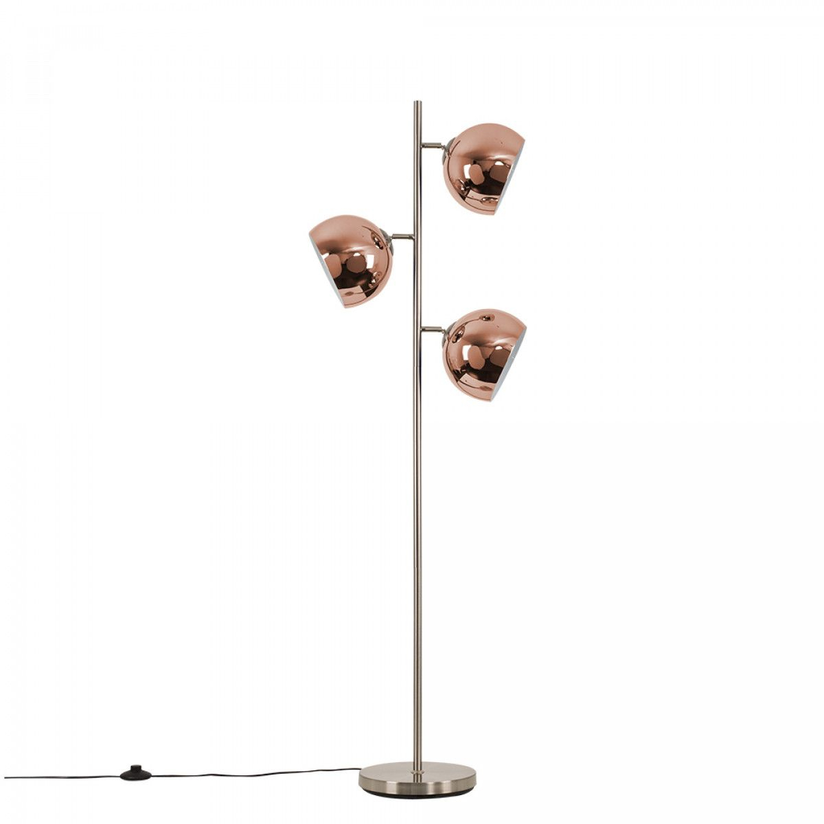 Elliot Satin Nickel 3 Way Floor Lamp With Copper Shades regarding size 1200 X 1200