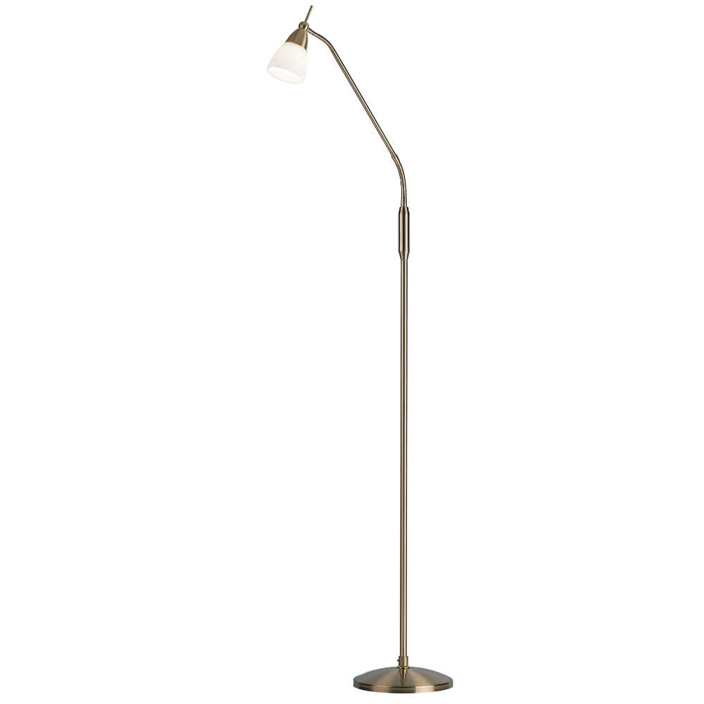 Endon 652 Flan Range Touch Floor Lamp In Antique Brass With White Glass Shade with regard to measurements 1000 X 1000