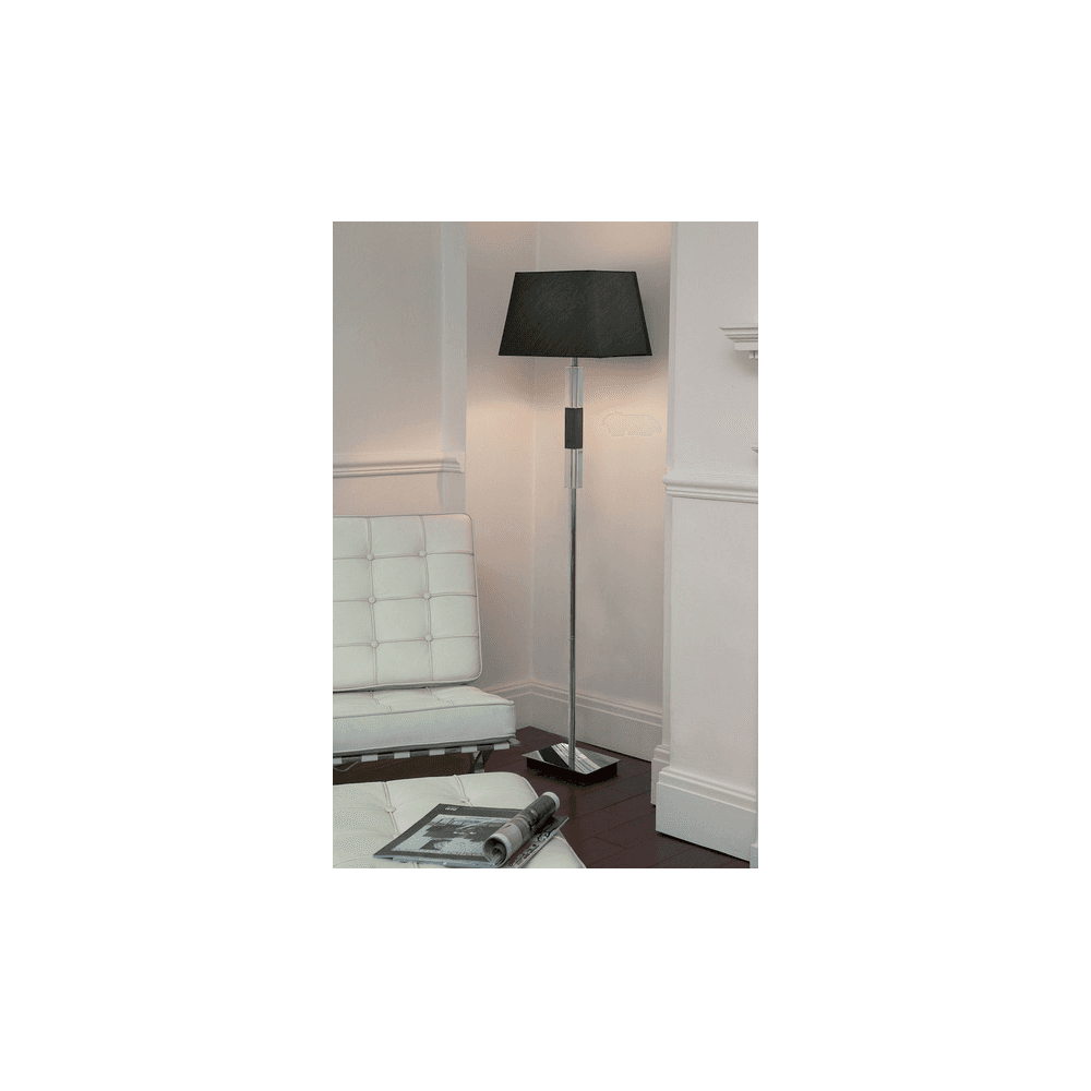 Endon Tarrango Envisage 1 Light Modern Floor Lamp Chrome Base Black Shade inside size 1000 X 1000