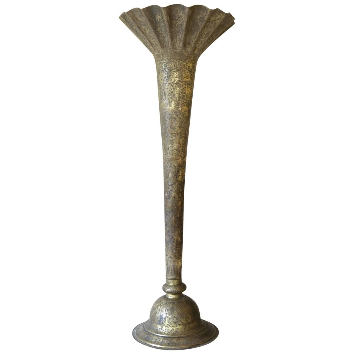 Engraved Brass Oriental Style Floor Lamp France Circa 1940s in sizing 1200 X 1200