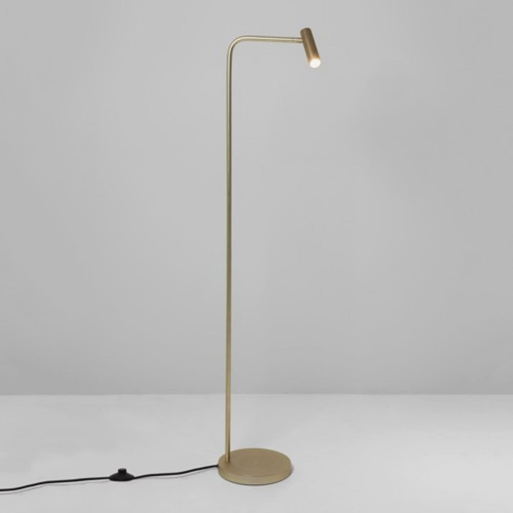 Enna Modern Minimalist Style Led Floor Reading Lamp Matt Gold throughout dimensions 1000 X 1000