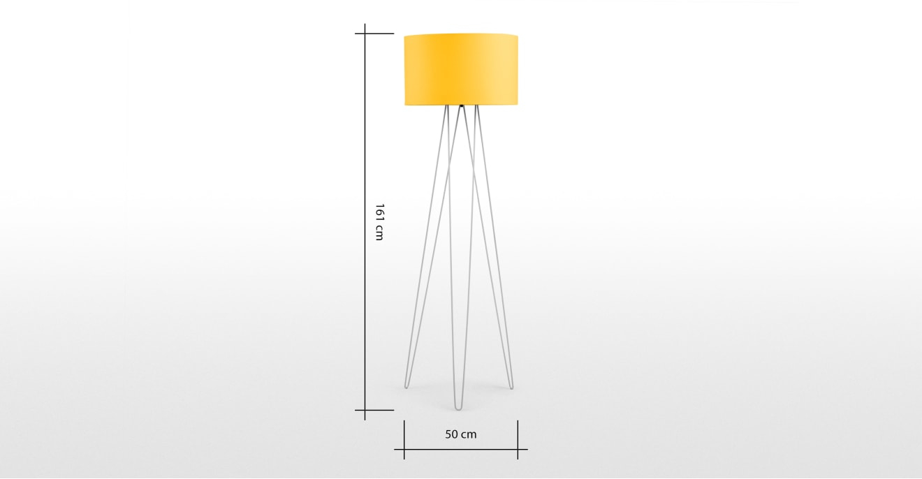 Erin Large Floor Lamp Grey And Yellow Made with measurements 1320 X 686