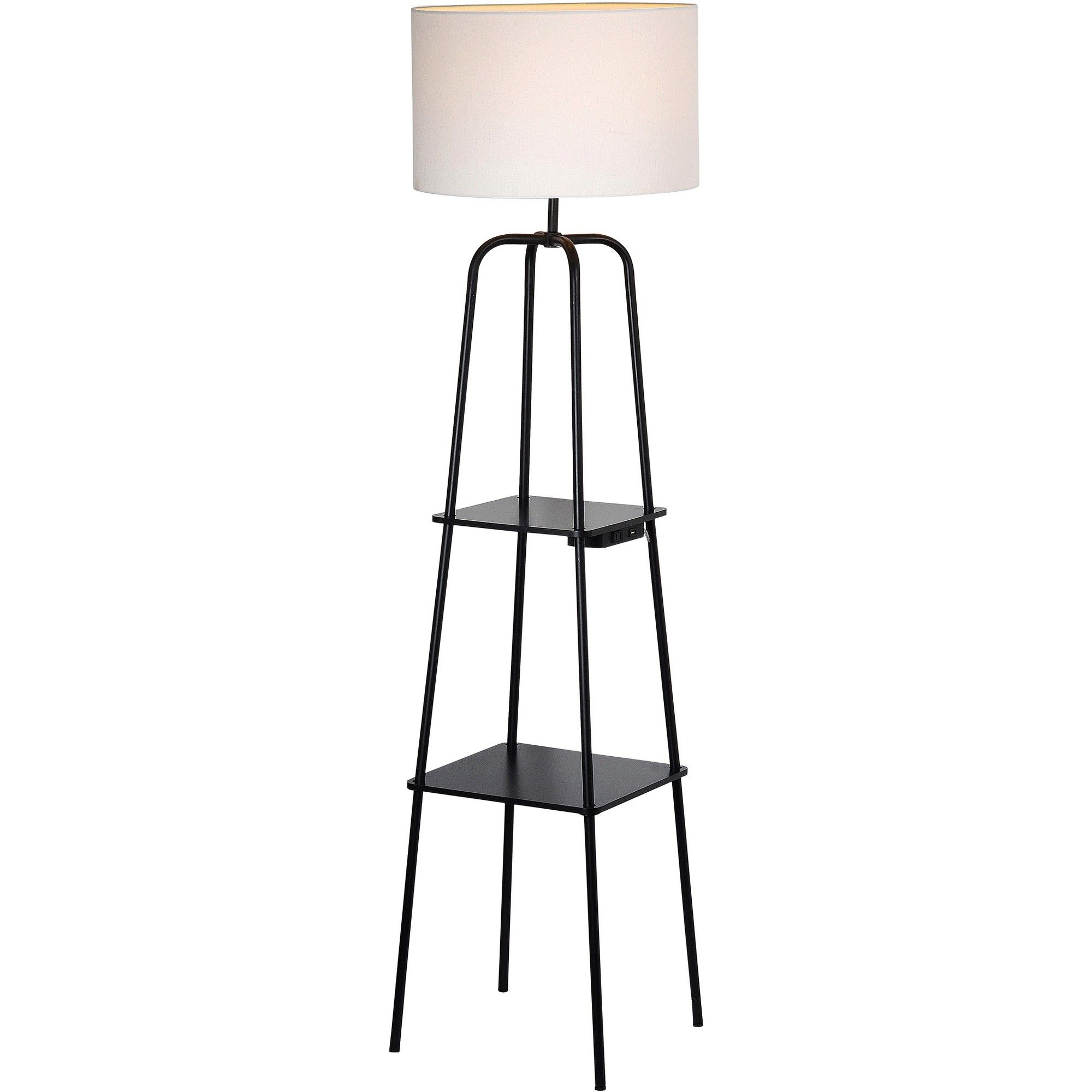 Etagere Power Source Shelf Floor Lamp Black Includes Energy within proportions 2000 X 2000