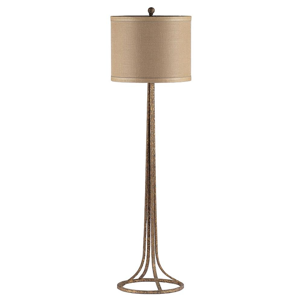 Etienne French Country Gilded Metal Linen Floor Lamp Install throughout proportions 1000 X 1000