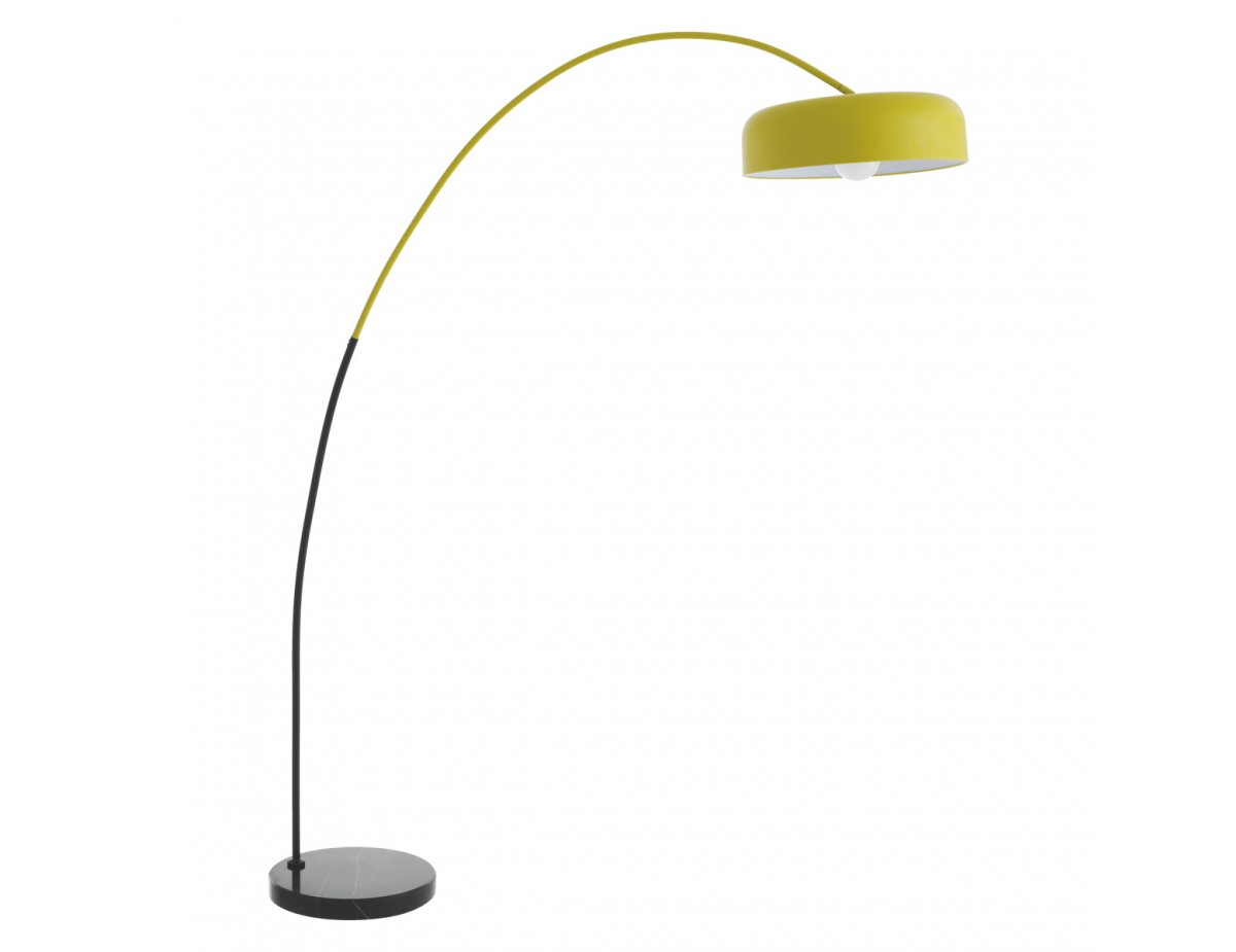 Euan Black Yellow Metal And Marble Overreach Floor Lamp in size 1200 X 925