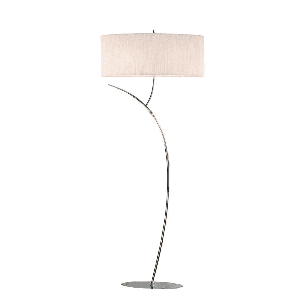 Eve Floor Lamp In Chrome With White Oval Shade inside proportions 1000 X 1000