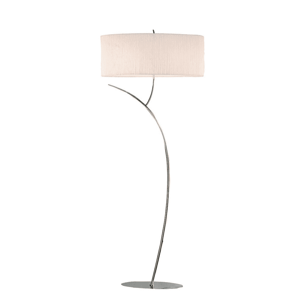 Eve Floor Lamp In Chrome With White Oval Shade within dimensions 1000 X 1000