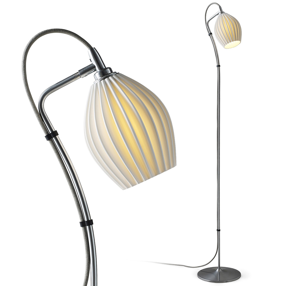 Exclusive Floor Lamp With Pleated Porcelain Shade Fin Casa within sizing 1000 X 1000