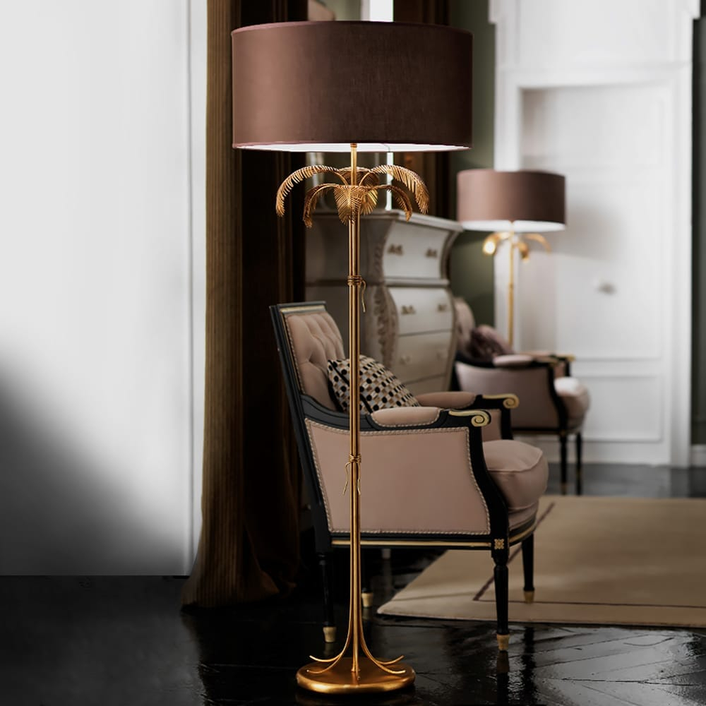 Exclusive Gold Leaf Italian Floor Lamp within dimensions 1000 X 1000