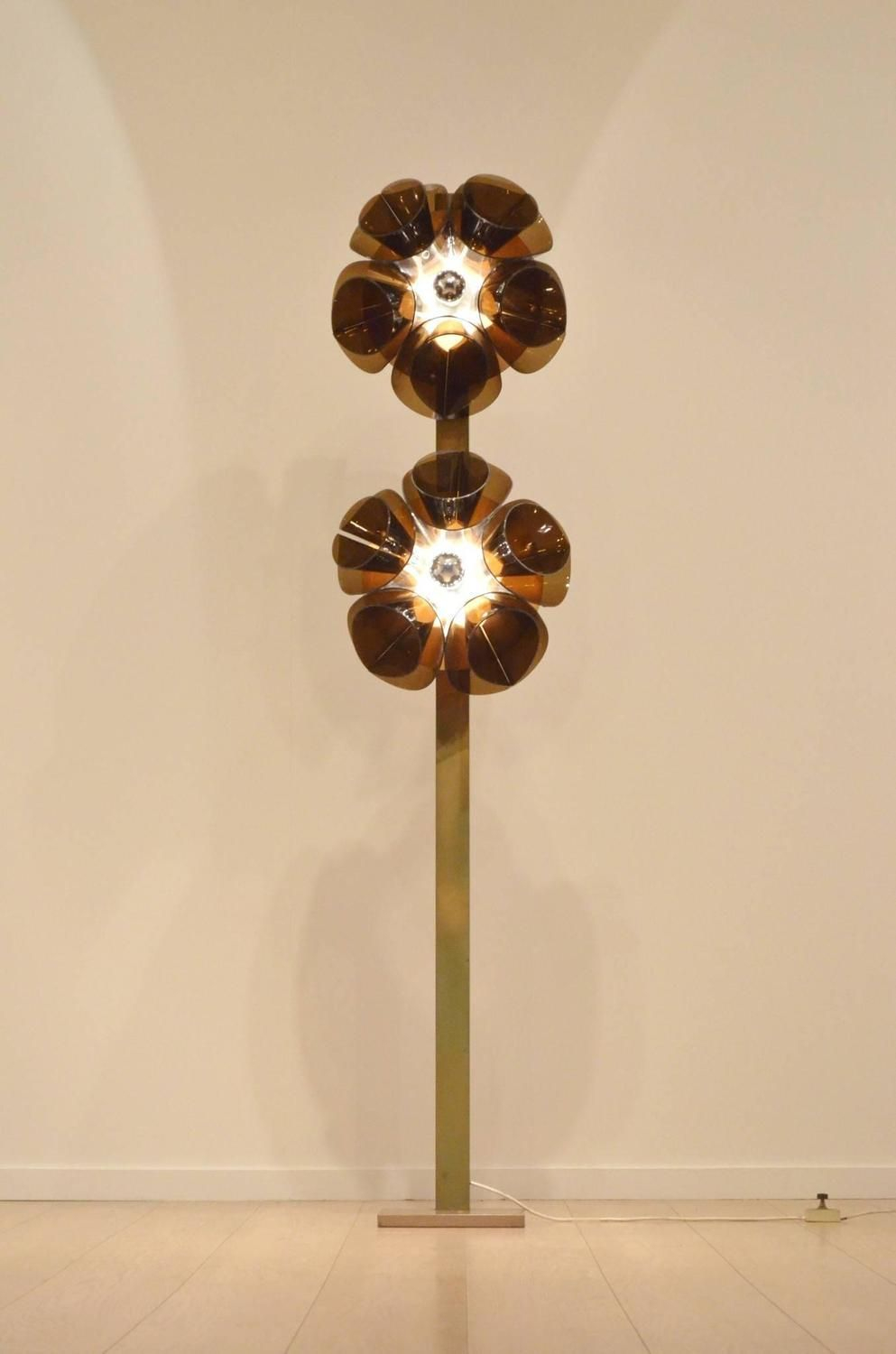 Extra Large 1960s Brown Lucite And Painted Metal Flower throughout proportions 993 X 1500