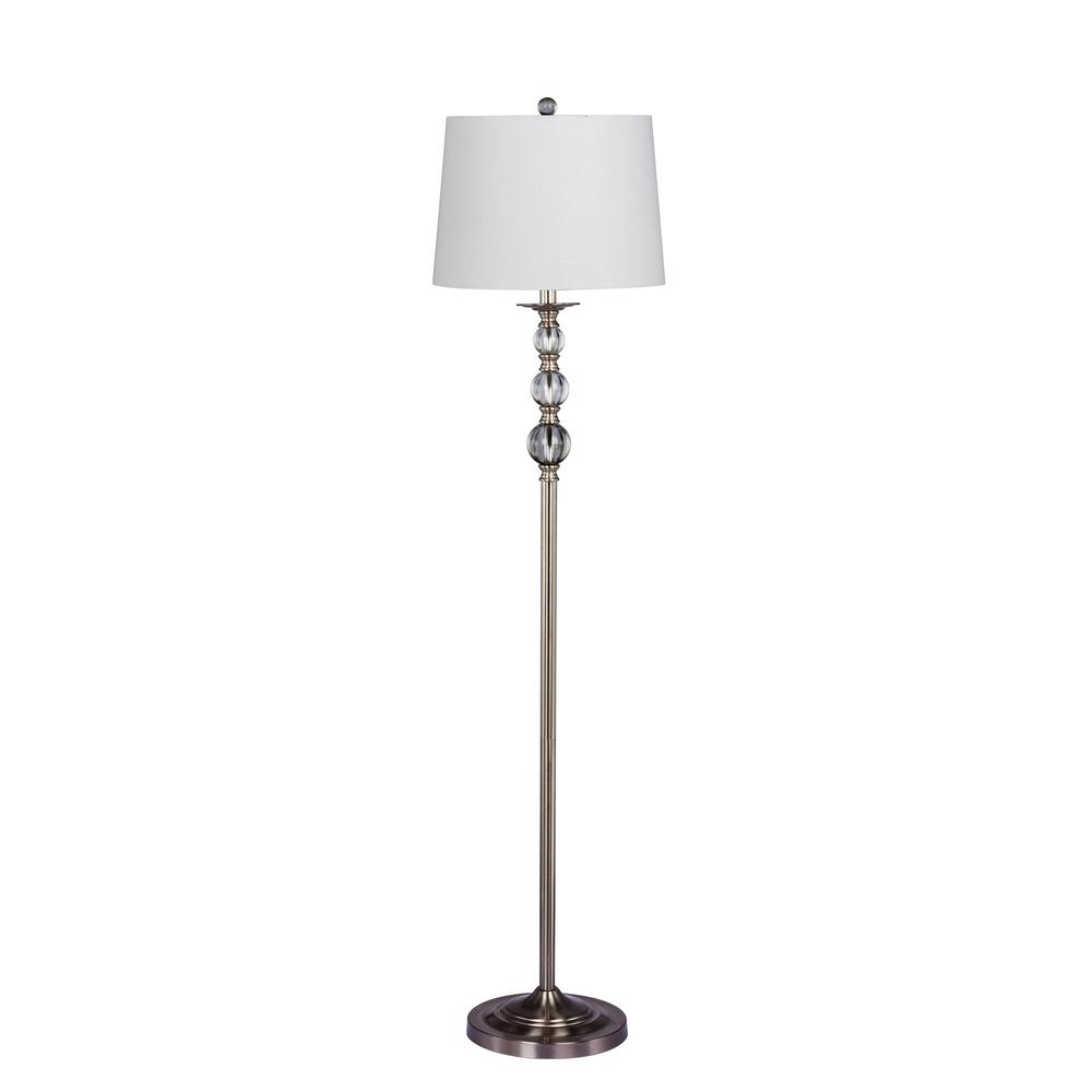 Fangio Lighting 59 In Stacked Totemic Metal And Crystal Floor Lamp In A Brushed Steel for dimensions 1000 X 1000